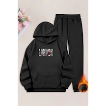 Unisex Siyah London Baskılı Eşofman Kapüşon- Kışlık Şardonlu Kumaş Siyah Unisex Siyah London Baskılı Eşofman Kapüşon- Kışlık Şardonlu Kumaş Siyah