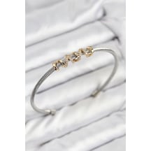 316l Çelik Zirkon Taşlı Model Gold Ve Gümüş Renk Kadın Bileklik Çok Renkli