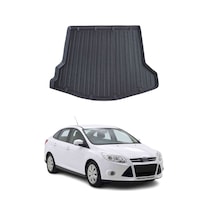 Ford Focus 3 Sedan 2011-2014 Arası Uyumlu Araca Özel Kauçuk Bagaj Havuzu Siyah İnce Stepneli İçin