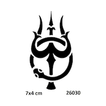 Airbrush Tattoo Yılan Ve 3 Dişli Mızrak Yapışkanlı Stencil Süsleme Ve Boyama Kalıbı
