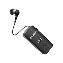 Bt-14 Çekmeli Bluetooth Kulaklık Led Ekranlı Titreşimli Yakanıza Takıp Çekmeli Olarak Kullanabilirsiniz Siyah Mikfonlu Eller Serbest Arama 18 Saat Müzik 160 Saat Bekleme V5,4