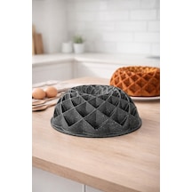 Diamond Döküm Kek Kalıbı 24cm Antrasit Antrasit