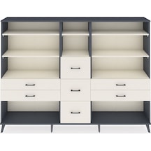Arges Dolap 8 Raflı 7 Çekmeceli 220x30x163 Antrasit-aytaşı Aytası - Antrasıt