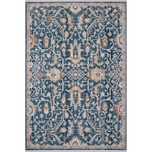 Polipropilen Polyester Pamuk Tabanlı Dokuma Halı Otantik Modern Salon Mutfak Halısı Blue Rengi N0089b Mavı