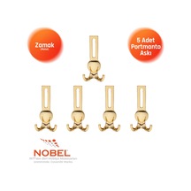 Solo Lüks Portmanto Askı, Metal, Vestiyer Askı, 210 Gr, Dolap Askılık, Duvar Askılığı, Altın Sarısı Vidalı 5 Adet