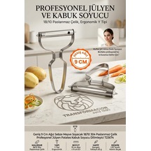 Y Tipi Sebze Meyve Soyacak 304 Paslanmaz Çelik Jülyen Dilimleyici Ergonomik Sap 15x9 Cm Diğer