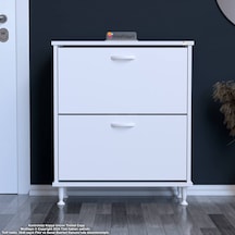 Modilayn Umay Antre Hol 72 X 86 X 25, 5 Cm Lik 2 Düşer Kapak 4 Göz Raf Bölmeli Ayakkabılık Beyaz