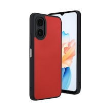 Oppo A38 Kılıf Aras Deri Kapak - Kırmızı -