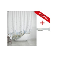 Ayrex Tropik Home Kır Banyo Perdesi Askı  180x200cm Tek Kanat Duş Perdesi, Renkli Çiçekli Banyo Duş Perdes Genel
