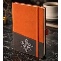 Bk Gift Kişiye Özel Turuncu Termo Deri Defter -2, Kartvizit Bölmeli, Çizgili Ivory Kağıt Kobitmeyencom36127 Bk Gift