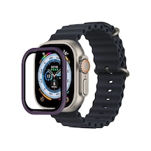 Jenerik Apple Watch Ultra 49mm Alüminyum Kasa Cam Ekran Koruyucu - Mor