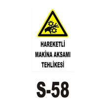 Pvc Dekota Uyarı - Ikaz Levhası Hareketli Makine Aksanı Tehlikes