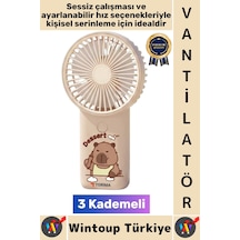 Vantilatör Kompakt Sessiz Yoğun Üflemeli 3 Kademeli Şarjlı Şık Figürlü Mini Masa El Fanı Vantilatör