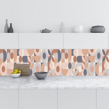 Tezgah Arası Folyo Kaplama Folyosu Kahve Geometrik Mozaik 60x100 Cm Çok Renkli