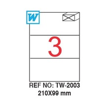 Lazer Etiket 210x99mm 3lü A4 100 Yaprak Etiket 1