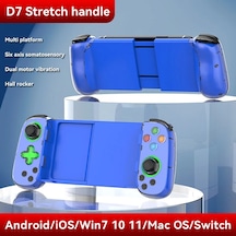 D7 Mavi-kablosuz Oyun Denetleyicisi Kolu Cep Telefonu Android Ios Pubg Gamepad Joystick Ps4 Anahtarı İçin Geri Çekilebilir Bluetooth Gamepad
