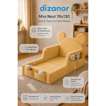 Dizanor Mini Nest 6sı 1 Arada Bebek Oyun Parkı Ve Park Yatak Sarı 70 X 130