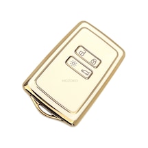 Megane 4 Talisman Kadjar Anahtar Kart Koruma Kılıfı Beyaz Gold Sert Koruyucu Kapak
