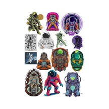Astronot Stikcer Set-4 12 Parça Telefon, Tablet, Defter, Laptop Sticker