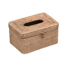 Pazly Yüz Tutucu Suntek Rattan Mendil Kutusu Kapağı Halat Tokalı Ev Aksesuarı Diğer