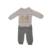 Cbc Kız Bebek Alt Üst Takım Pembe Beyaz Çizgili Triko Takım 116 Pembe - Ekru