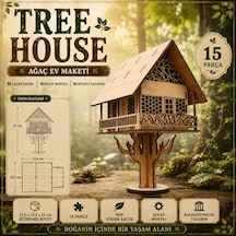 Tree House Ağaç Ev 3d Ahşap Maket 15 Parça Lazer Kesim Mdf Kolay Montaj Koleksiyonluk Puzzle