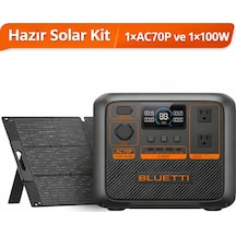 Bluetti Ac70p Hazır Solar Kit 864wh 1000w 1x100w Panel