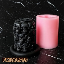 Pk1002739 - Silikon Kalıp Mum Kalıbı - Silindir Kurukafa