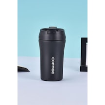 304 Çelik Siyah 400 Ml Kahve El Termos Mug Cin853sy Açık Beyaz