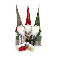 1 Adet 35 Cm Uzun Şapkalı Gnome Tomte Şans Cücesi Yılbaşı Süsü Parti Dekorasyon Süs, Kırmızı Standart