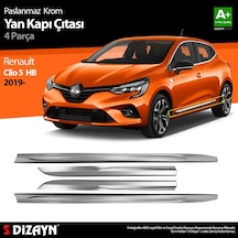 S-Dizayn Renault Clio 5 Krom Yan Kapı Çıtası 4 Prç. 2019 ve   Üzeri