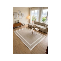 Modern Bej Çerçeveli Sisal Dokulu Salon Ve Oturma Odası Halısı