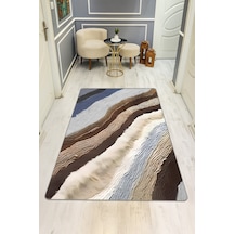 Modern Desenli Dijital Baskı Kaymaz Taban Halı H0734 Renkli