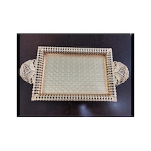 Gümüş Desenli Kristal Taşlı Servis Tepsisi Lkm197 Diğer