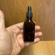 30 Ml Siyah Plastik Kapaklı Yassı Amber Cam Damlalıklı Şişe , 30