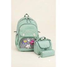 Waddell Oyuncakli Seffaf Luks Ilkokul Ortaokul Twill 3 Lu Set Cantasi Termal Beslenme Cantasi Ve L