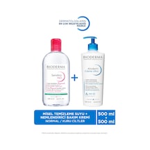 Atoderm Normal Ve Kuru Ciltler Nemlendirici Yüz Vücut Bakım Kremi 500 Ml Ve Sensibio Misel Su 500 Ml