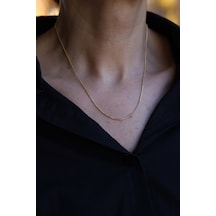 14 Ayar Altın Kübik 1 Mm Zincir Kolye Zkm001