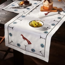 Karaca Home Paye Selçuklu Serisi Kuş Beyaz Nakışlı Amerikan Serv