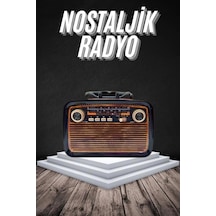 Mey İthalat Eskitme Nostalji Tasarımlı Bluetoothlu Nostalji Radyo Ahşap Nostaljik Görünümlü
