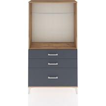 Arges Dolap Tek Raflı 3 Çekmeceli Tek Askılı 88x30x163 Çam-an... Çam