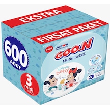 Goon Mutlu Bebek Bebek Bezi 3 Numara Midi Ekstra Fırsat Paketi 600 Adet