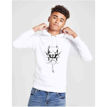 Tshirthane Pitbull Germany Baskılı Unisex Çocuk Kapüşonlu Beyaz Sweatshirt Beyaz