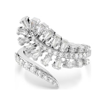 Swarovski 5757836 Yüzük Vıenna:rıng Feather Whı/rhs 52 Metalik Ayarlanabilir