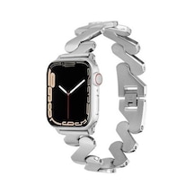 Apple Watch Uyumlu Ultra 49mm Kordon Krd-80 Metal Strap Kayış - Gümüş