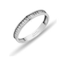 Çgk Çiğdem Gürel Kuyumculuk Beyaz Yarım Tur Taşlı Altın Yüzük Beyaz