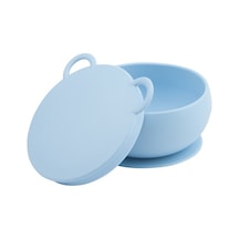 Oioi Silikon Vakum Tabanlı Kapaklı Kase Mavi