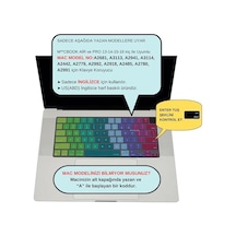 Macbook Us İngilizce Klavye Koruyucu Amerikan Enter M1-m5 A2681 A3113 A3240 A3449 A2941 A3241 A2442 A2779 A2992 A2485 A2991 Keyboard Cover Touch Id Pembe Yeşil