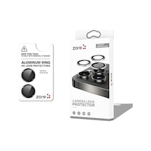 Vendas Apple Uyumlu iPhone 16 Zore Cl-12 Premium Safir Parmak Izi Bırakmayan Anti-reflective Kamera Lens Koruyucu Siyah
