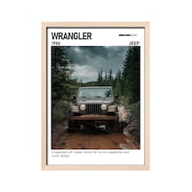 Jeep Wrangler Ahşap Çerçeveli Poster Tablo Off-road Özgürlüğü Ahşap 01